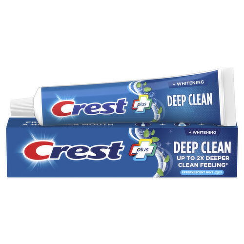 Crest Whitening Plus Deep Clean Toothpaste, Effervescent Mint