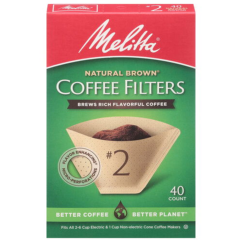 Melitta Coffee Filters, Natural Brown, No. 2