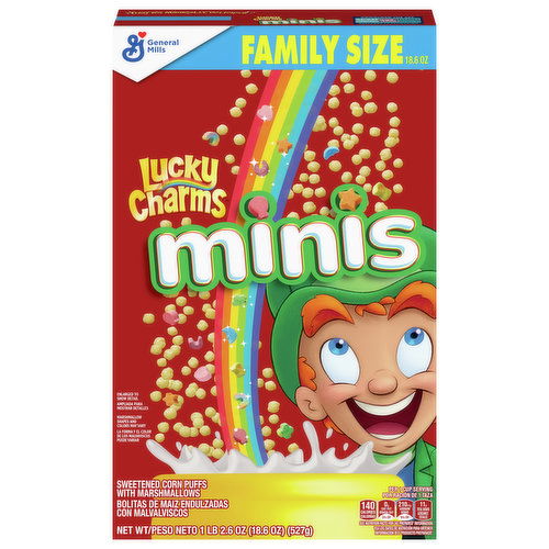 Lucky Charms Minis Corn Puffs, Sweetened, Family Size