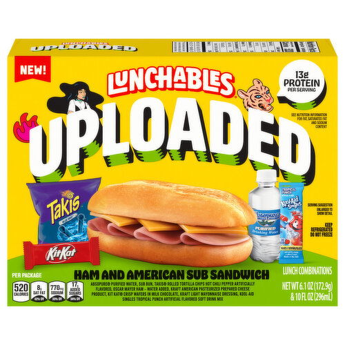 Lunchables Uploaded Ham and American Sub Sandwich Lunch Combinations