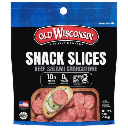 Old Wisconsin Snack Slices, Beef Salami Charcuterie