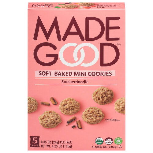 MadeGood Cookies, Snickerdoodle, Mini, 5 Pack