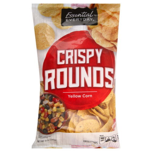 Essential Everyday Tortilla Chips, Yellow Corn, Crispy Rounds