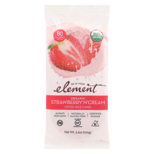 Element Dipped Rice Cakes, Organic, Strawberry 'N' Cream