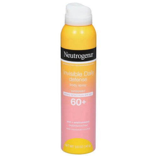 Neutrogena Sunscreen, Invisible Daily Defense, Body Spray, SPF 60+