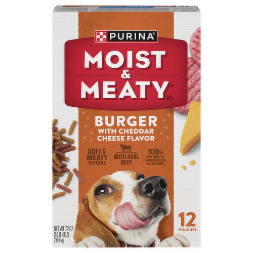 Moist & Meaty Adult Burger with Cheddar Cheese Flavor Dog Food