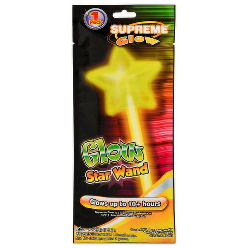 Supreme Glow Stick with Star Wand, 8 Inches, Yellow, 1 Pack