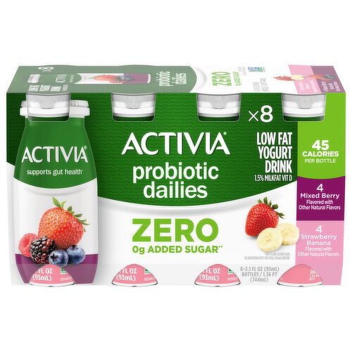 Activia Yogurt Drink, Low Fat, Assorted