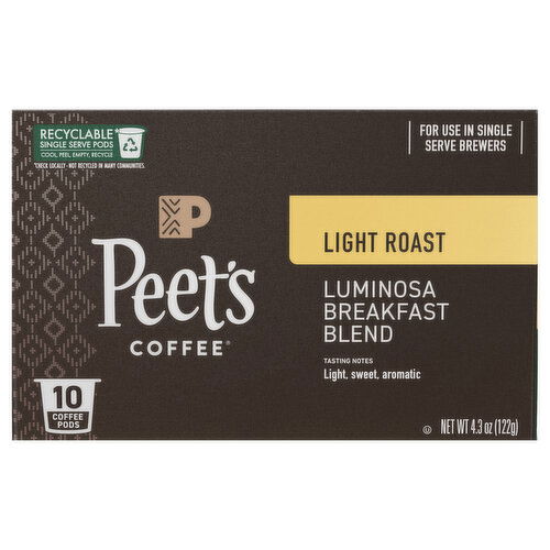 Peet's Coffee Light Roast Luminosa Breakfast Blend Coffee