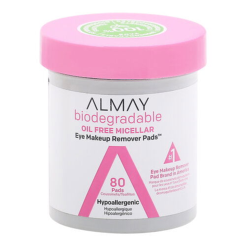 Almay Biodegradable Eye Makeup Remover Pads, Oil Free Micellar