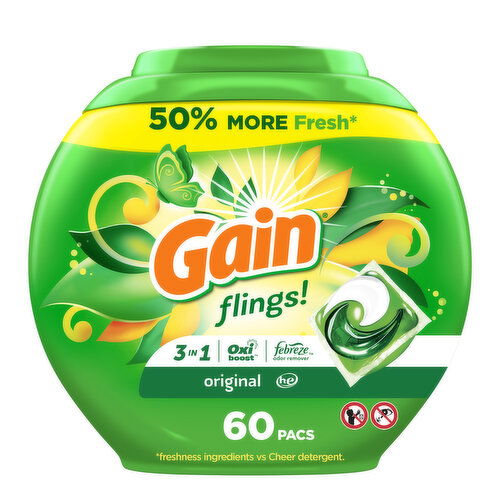 Gain Gain Flings, 60 Ct, Original Scent