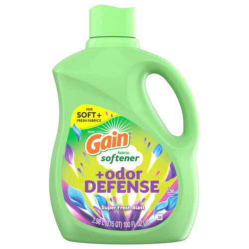 Gain +Odor Defense Ultra Fabric Softener, Super Fresh Blast