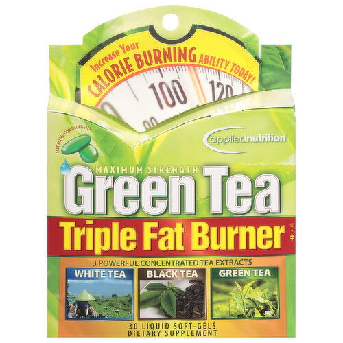 Applied Nutrition Triple Fat Burner Green Tea, Maximum Strength, Liquid Soft-Gels