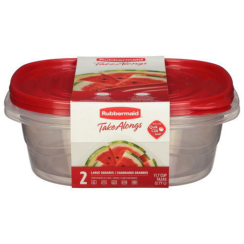 Rubbermaid Take Alongs Containers & Lids, Large Squares, 11.7 Cup