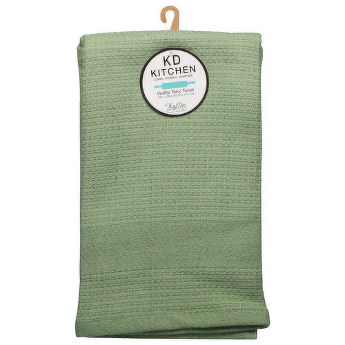 KD Kitchen Waffle Terry Towel, Green tea