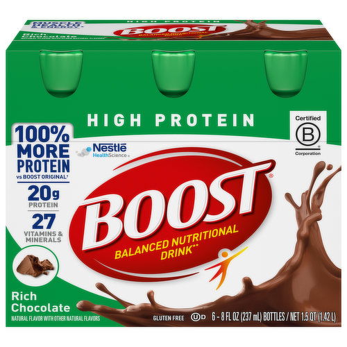 Boost Nutritional Drink, Balanced, High Protein, Rich Chocolate