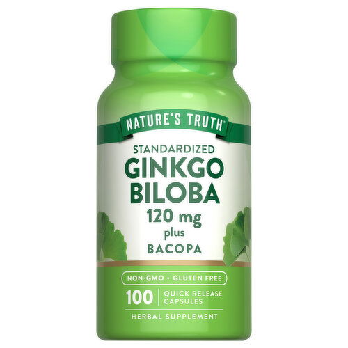 Nature's Truth Ginkgo Biloba, Standardized, 120 mg, Capsules