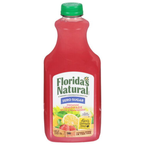 Florida's Natural Lemonade, with Strawberry, Zero Sugar, Premium
