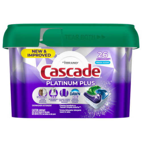 Cascade Platinum Plus ActionPacs Fresh Scent Dishwasher Detergent