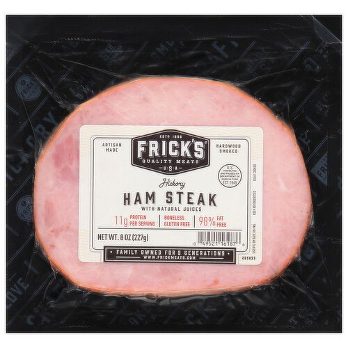 Frick's Ham Steak, with Natural Juices, Hickory