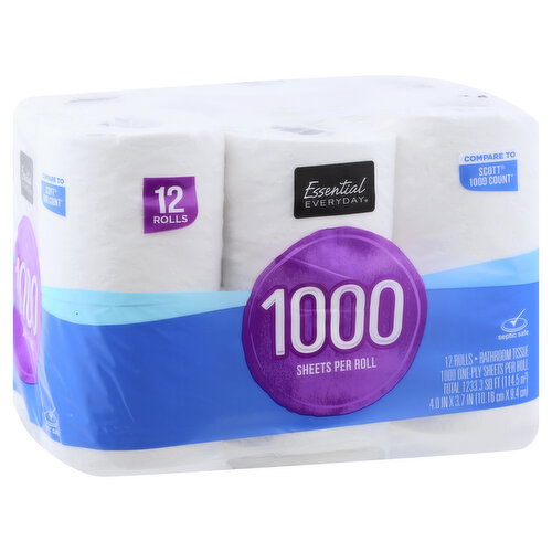 Essential Everyday Bathroom Tissue, One-Ply