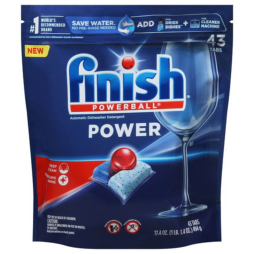 Finish Powerball Dishwasher Detergent, Automatic, Power, Tabs