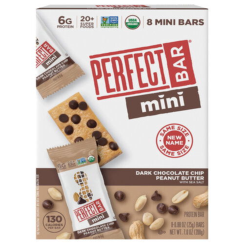 Perfect Bar Mini Protein Bar, Dark Chocolate Chip Peanut Butter with Sea Salt, Mini