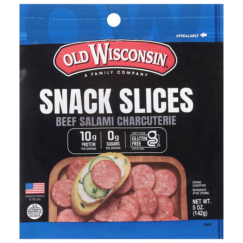 Old Wisconsin Snack Slices, Beef Salami Charcuterie