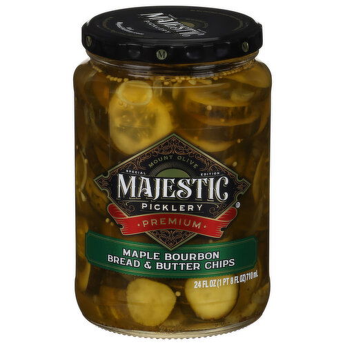 Majestic Picklery Bread & Butter Chips, Premium, Maple Bourbon