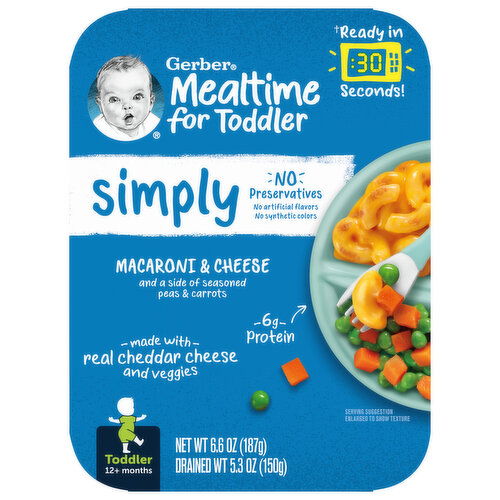 Gerber Mealtime for Toddler Macaroni & Cheese, Toddler (12+ Months), Simply