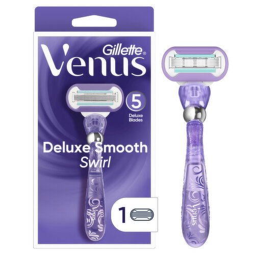 Venus Deluxe Smooth Swirl Women's Razor Handle + 1 Blade Refill