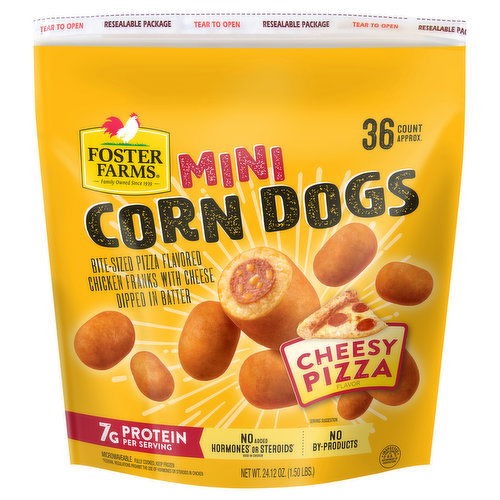 Foster Farms Corn Dogs, Cheesy Pizza Flavor, Mini