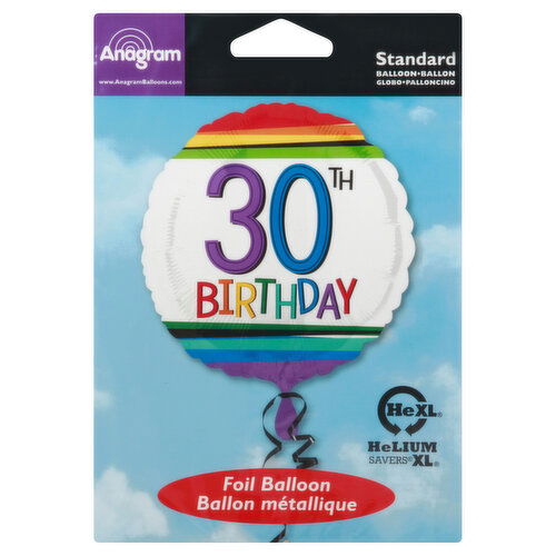 Anagram Foil Balloon, 30th Birthday, Helium XL
