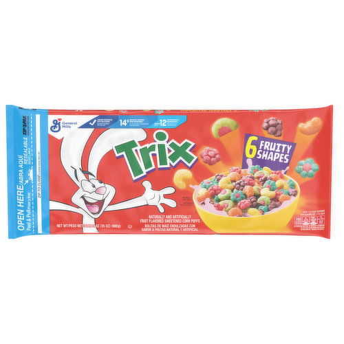 Trix Corn Puffs, Sweetened, Fruit Flavored