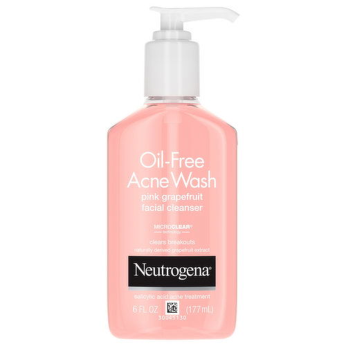 Neutrogena Facial Cleanser, Oil-Free Acne Wash, Pink Grapefruit