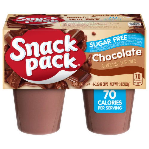 Snack Pack Sugar Free Chocolate Flavored Pudding