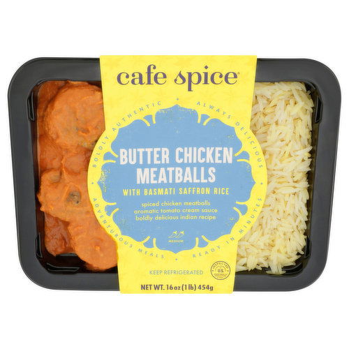 Cafe Spice Butter Chicken Meatballs, with Basmati Saffron Rice, Medium