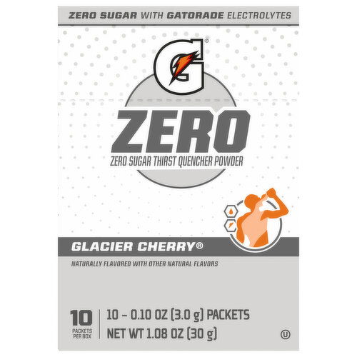 Gatorade Zero Thirst Quencher Powder, Zero Sugar, Glacier Cherry
