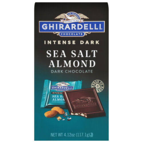 Ghirardelli Intense Dark Dark Chocolate, Sea Salt Almond