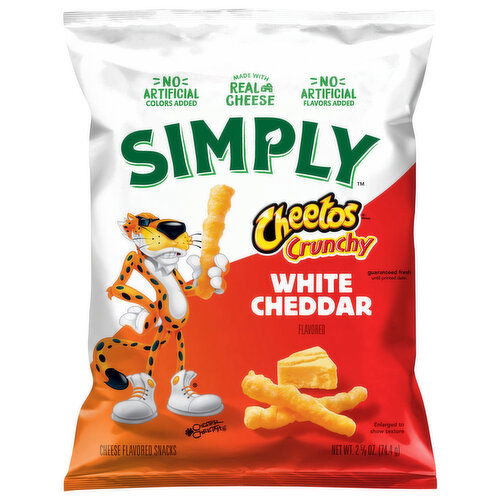 Cheetos Simply Cheese Flavored Snacks, Crunchy, White Cheddar Flavored
