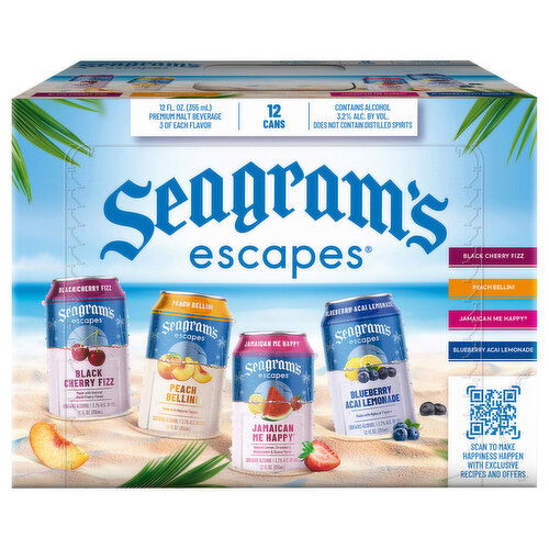 Seagram's Escapes Malt Beverage, Premium, Assorted