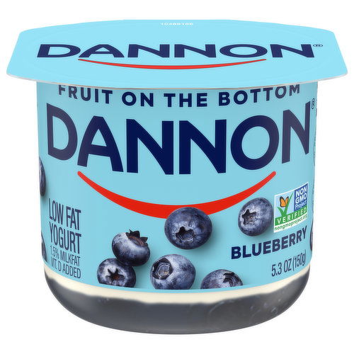 Dannon Yogurt, Low Fat, Blueberry, Fruit on the Bottom