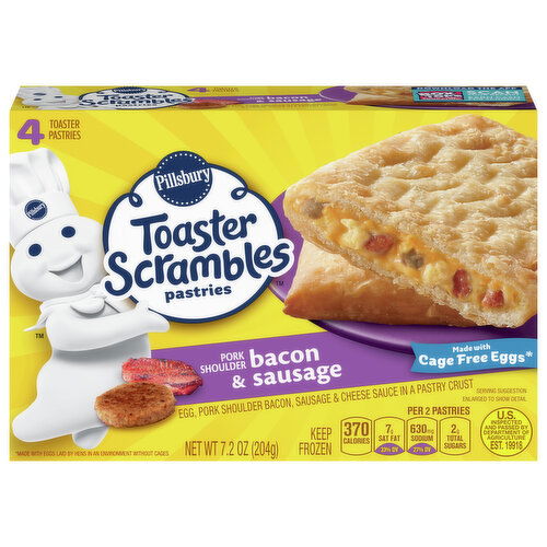 Pillsbury Toaster Scrambles Toaster Pastries, Bacon & Sausage