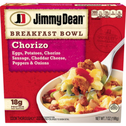 Jimmy Dean Jimmy Dean Breakfast Bowl, Chorizo, Frozen, 7 oz Bowl