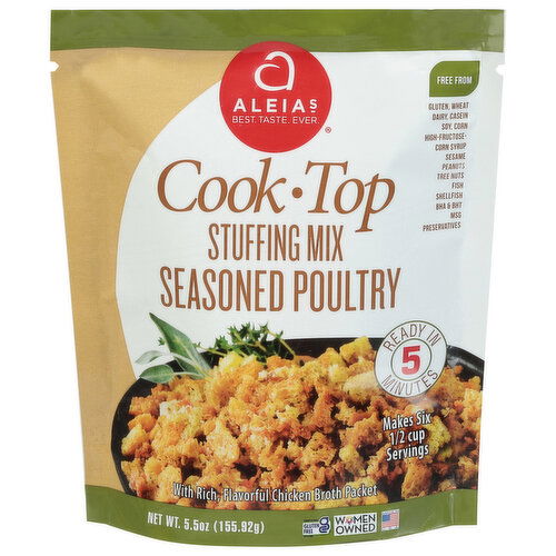 Aleia's Stuffing Mix, Seasoned Poultry, Cook Top