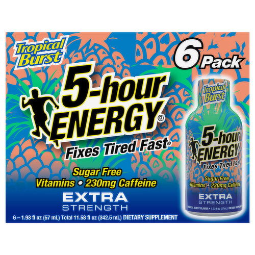 5-Hour Energy Sugar Free Extra Strength Tropical Burst Flavor Energy Shot