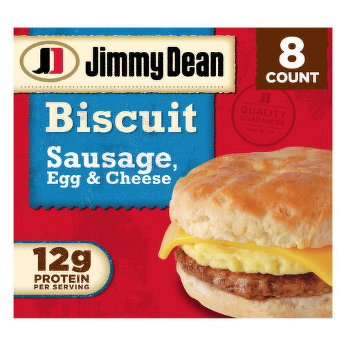 Jimmy Dean Biscuit Breakfast Sandwiches with Sausage, Egg, and Cheese, Frozen