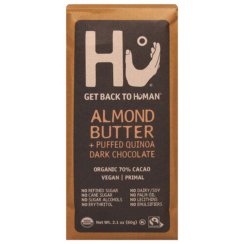 Hu Dark Chocolate, Almond Butter + Puffed Quinoa