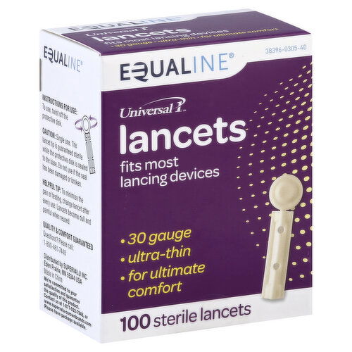 Equaline Universal 1 Lancets, Sterile, 30 Gauge
