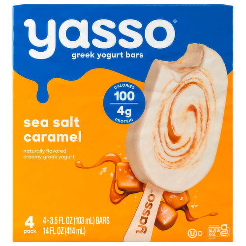 Yasso Yogurt Bars, Sea Salt Caramel, Greek